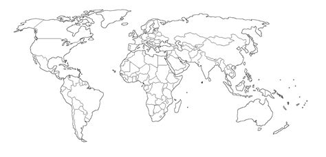Mapamundi Pol Tico Mudo Mapa Del Mundo En Blanco Sin Nombres