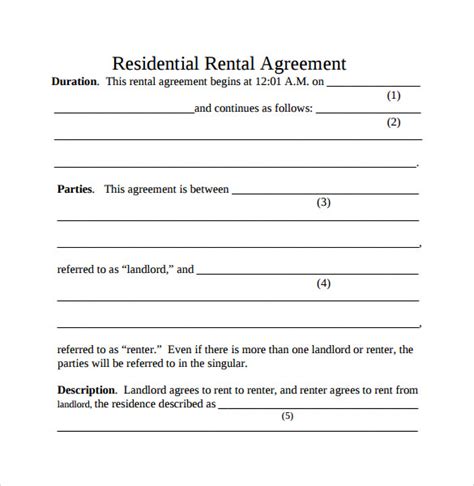 Simple Printable Rental Agreement