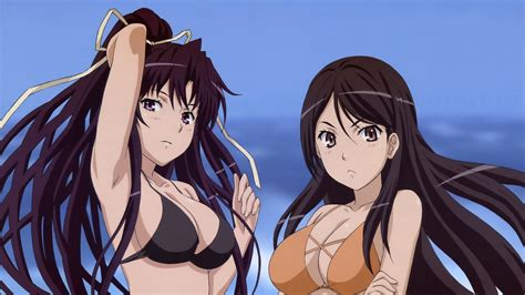 2girls Bikini Blackhair Breasts Browneyes Cleavage Fukiyoseseiri Kanzakikaori Longhair