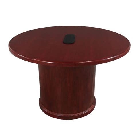 Steelcase Used 48 Inch Round Veneer Conference Table Mahogany