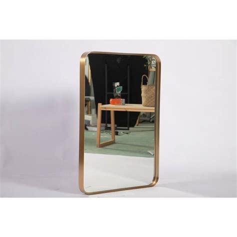 Neutype 28 In W X 24 In H Alloy Aluminium Frame Gold Wall Mirror Hd Mr01104 The Home Depot