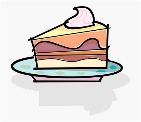 Vector Illustration Of Slice Of Dessert Cake On Plate Slice Cake