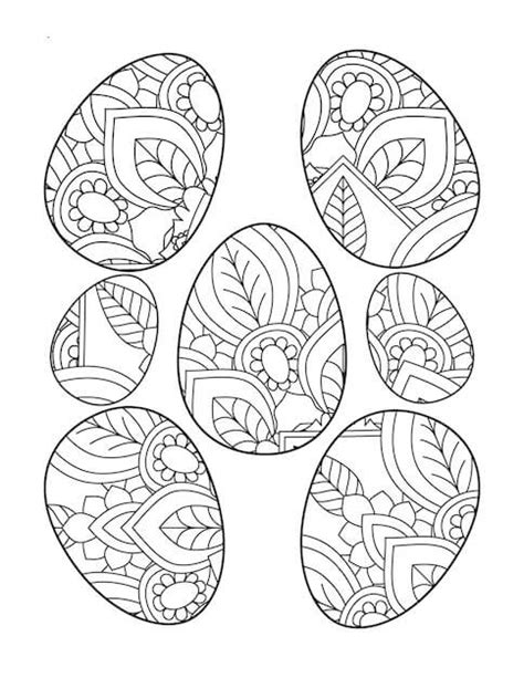 Fise De Colorat Cu Mandala Cu șapte Ouă De Paște Descărcați