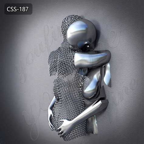 Modern Metal Art Love Design Stainless Steel Human Body Wall Sculpture
