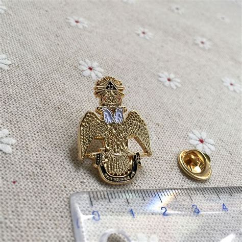 Freemason Masonic Lapel Pin Deus Meumque Jus 33rd Crown Owl Brooches And Pins Badge Quality