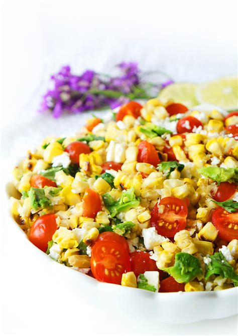 Grilled Corn Tomato Avocado Salad Haute Healthy Living