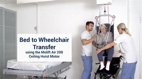 Bed To Wheelchair Transfer Using Molift Air 200 Ceiling Hoist Motor