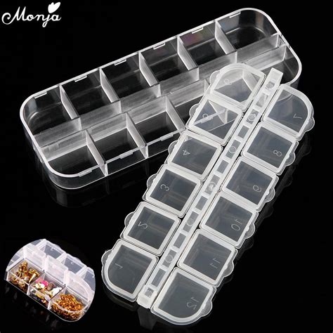 Clear Jewelry Box 12 Pack Plastic Bead Storage Container Earrings