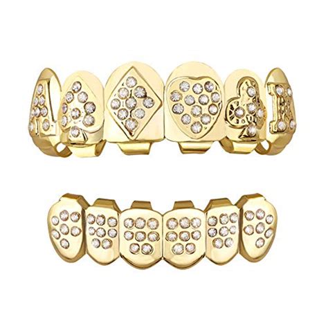 Buy Gold Grillz Teeth Set CZ Diamonds Grillz 24k Plated Gold Top