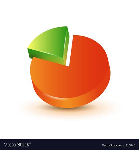 Colourful 3d Pie Chart Icon Circle Diagram Vector Image Af3