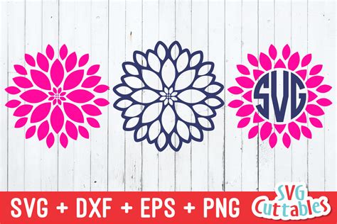 Dahlia Flower | Floral SVG Cut File (220634) | Cut Files | Design Bundles