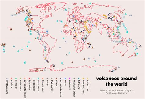Volcanoes Around The World Vivid Maps