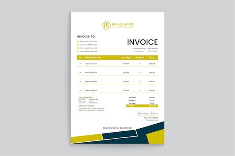 Premium Vector Professional Invoice Template