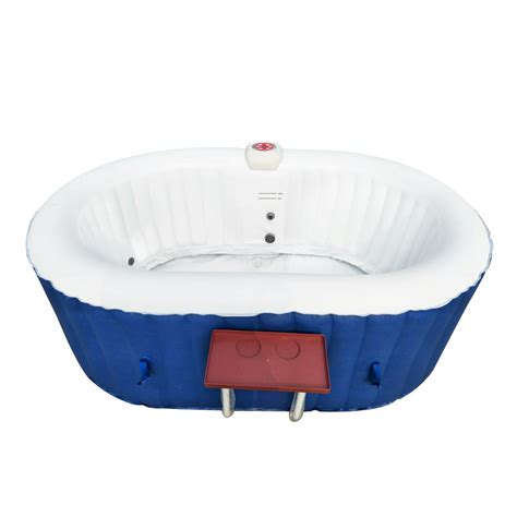 Aleko Htio2bld Oval Inflatable Hot Tub Spa With Drink Tray And Cover 2 Person 120 Gallon