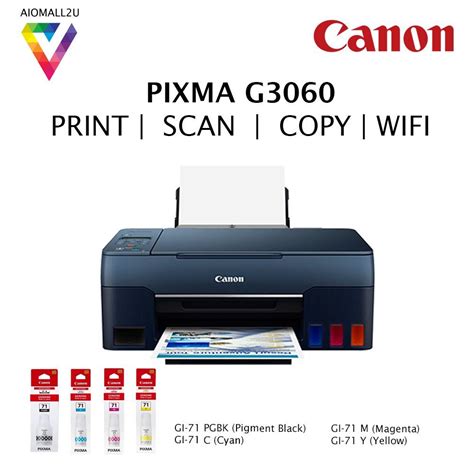 Canon Pixma G3060 Ink Tank Printer Color A4 Wifi Print Scan Copy