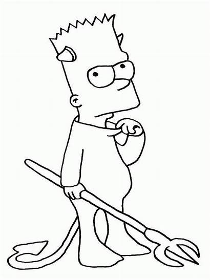 Bart Simpson Coloring Simpsons Devil Supreme Draw