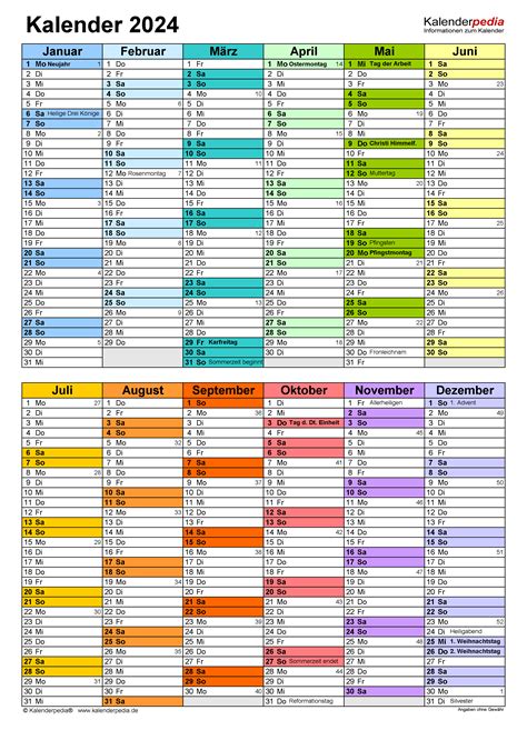 Kalender 2024 Zum Ausdrucken In Excel 19 Vorlagen Kostenlos