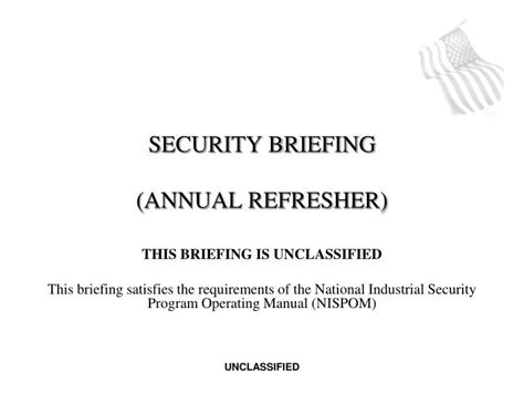 Ppt Security Briefing Annual Refresher Powerpoint Presentation