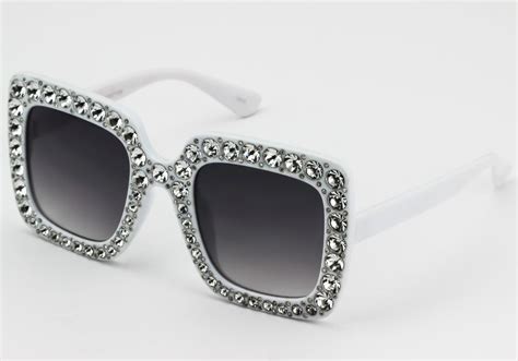 2018 new oversized square frame bling rhinestone sunglasses women fashion shades frame bling sq