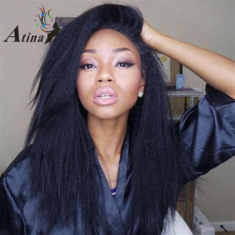 Kinky Straight Full Lace Wigs Human Hair With Baby Hair 250 Density