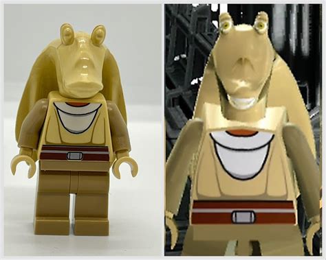 Virtual To Physical Jar Jar Binks Lego Star Wars Iii The Clone Wars