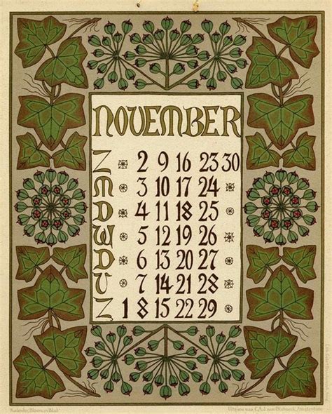 Pin By Ana Sun On Art Nouveau Vintage Calendar Illustration Calendar