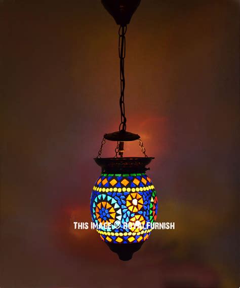 Antique Mosaic Ceiling Hanging Turkish Moroccan Lamp Light Fixture X