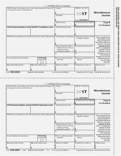 1099 Misc Fillable Form 2018 Universal Network