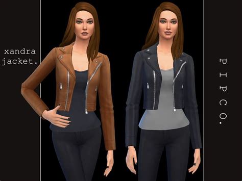 A Sleek Leather Jacket Found In Tsr Category Sims 4 Female Everyday