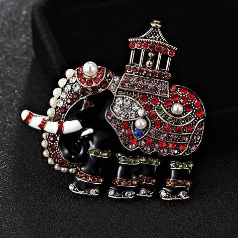 Blucome Small Size Elephant Brooches For Men Jewelry Fashion Women