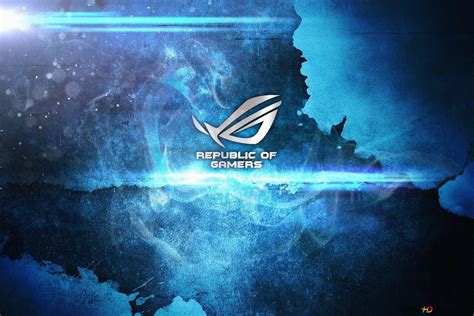 Asus Rog Republic Of Gamers Logo Blue 4k Wallpaper Download