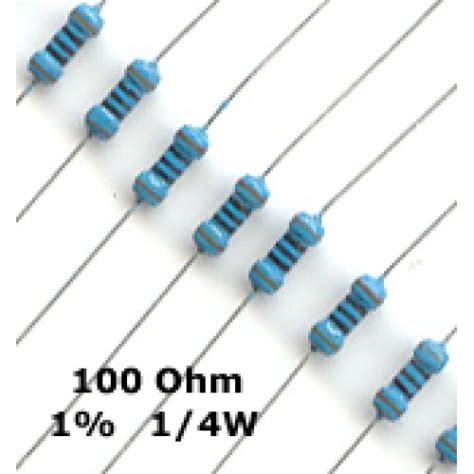 Buy Online 50 X 100 Ohm Metal Film Resistors 14w 1 Pack Of 50