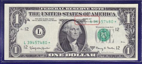 1963 A 1 Federal Reserve Note Frn L Star Cu Star Unc