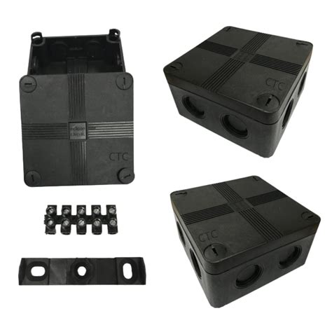 Ip66 Black Junction Box Box Of 10 Cable Termination Components