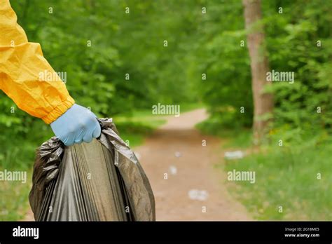 Volunteer Cleaning Up Garbage A Park People Care Earth Pollution