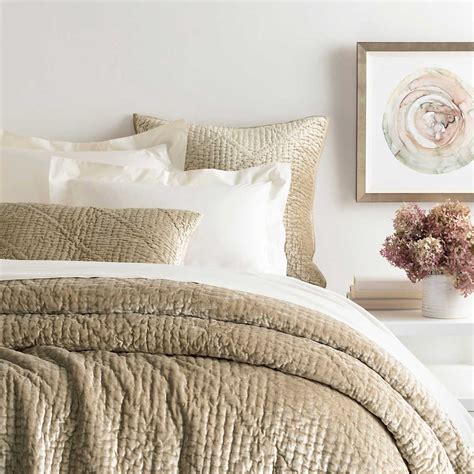 Pine cone duvet cover set twin queen king sizes with pillow shams. Velvet Quilted Bedding - Pine Cone Hill Parisienne Topaz ...