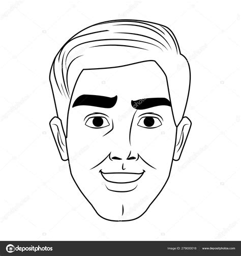Man Face Cartoon Black And White