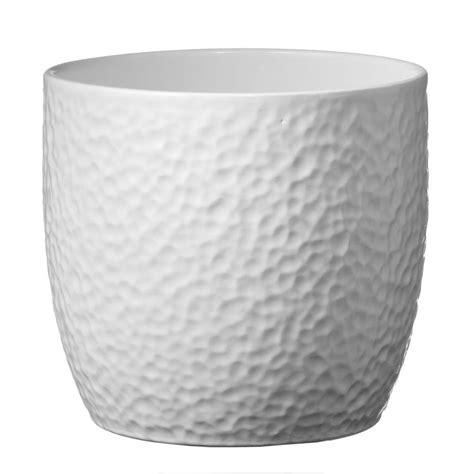 Sk Boston 8 In White Ceramic Planter 004900210847 The Home Depot