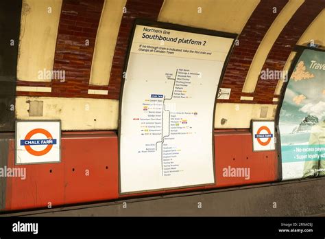 A Curved Map Showing Information On London Underground Tube Stations On