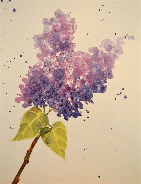Art Fine Artwatercolor Painting Of Purple Lilac By Yankeegirlart 50