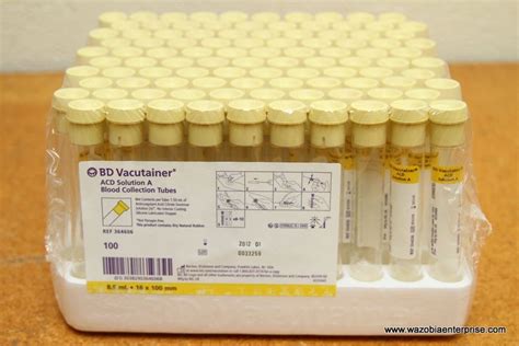 BD VACUTAINER ACD SOLUTION A BLOOD COLLECTION TUBES PACK EBay