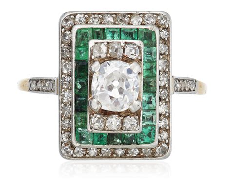 Art Deco Diamond And Emerald Ring Attributed To RenÉ Boivin Christies