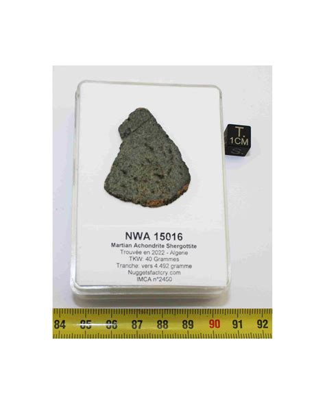 Nwa 15016 Meteorite Slice In A Box Martian Ach Shergottite Etsy