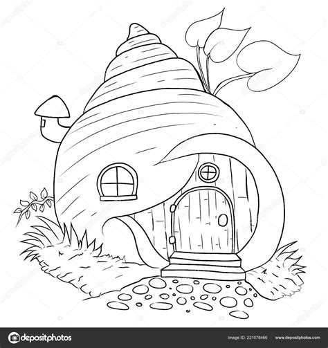 Favorite add to fairy round house with flowers 8 1/2 x 11 printable. Fairy House Coloring Page — Stock Photo © dennyranch.gmail ...