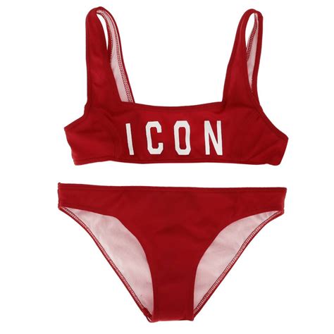 Dsquared2 Junior Outlet Swimsuit For Girls Red Dsquared2 Junior