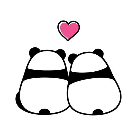 Premium Vector Cute Panda Couple In Love