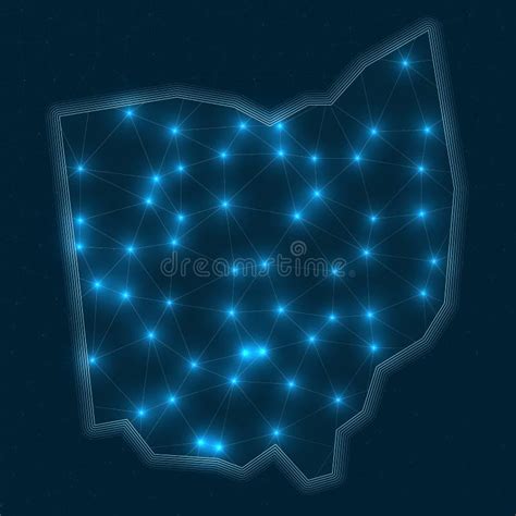 Ohio Network Map Stock Vector Illustration Of Light 233700468