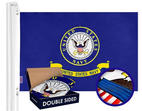 g128 3x5 feet us navy emblem flag double sided embroidered 210d indoor outdoor vibrant
