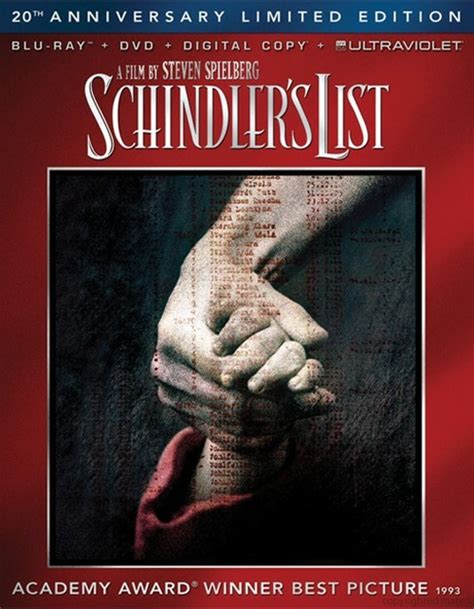 Schindler S List Th Anniversary Edition Blu Ray DVD Digital Copy UltraViolet Blu Ray