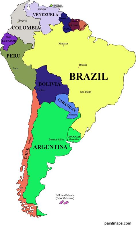 Mapa Politico De Sudamerica Editable Vector Mapas Y Banderas Images